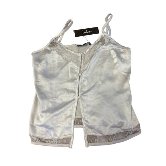 Lulus button front top cream women’s small - Picture 1 of 4